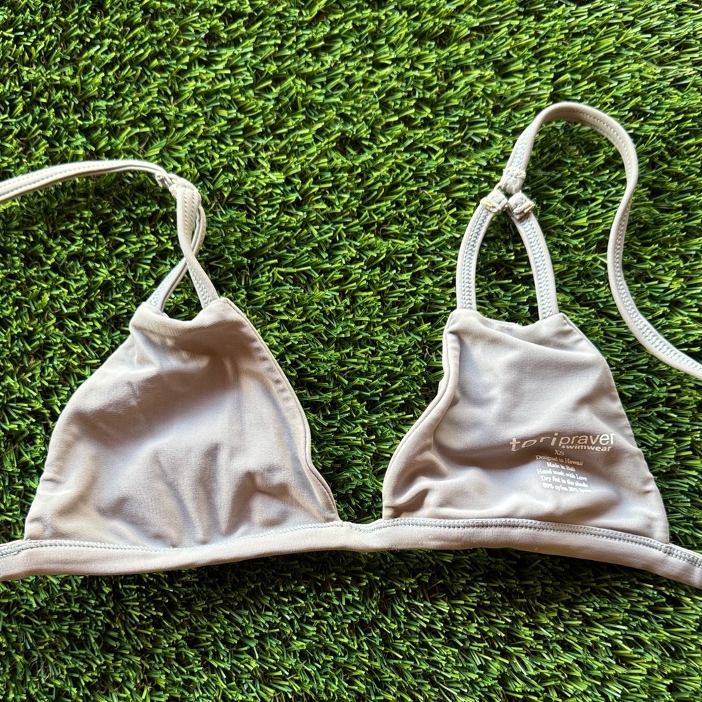Tori Praver Gray Bikini Top